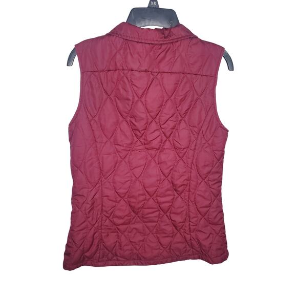 Eddie Bauer Women's XS Maroon Quilted Full Zip Up Vest Sleeveless Outerwear - Picture 4 of 11